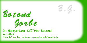 botond gorbe business card